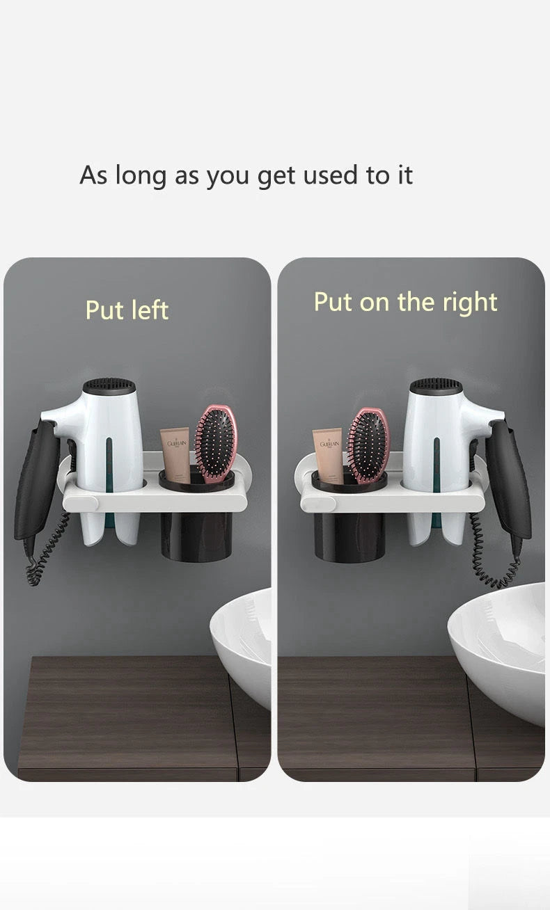 Organizador de Banheiro Porta Secador de Cabelo com Fixação Adesiva