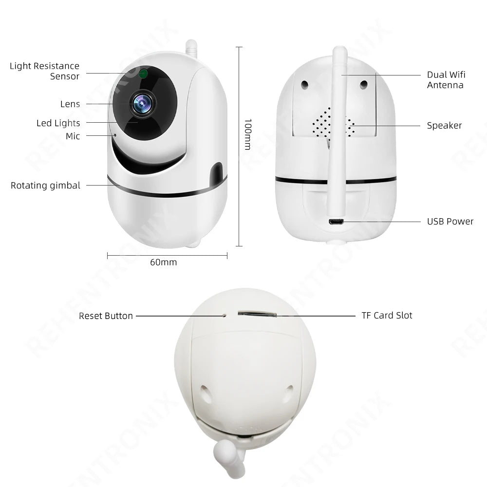 Câmera de Segurança Interna Wifi com Rastreamento Automático (2.4G e 5G)