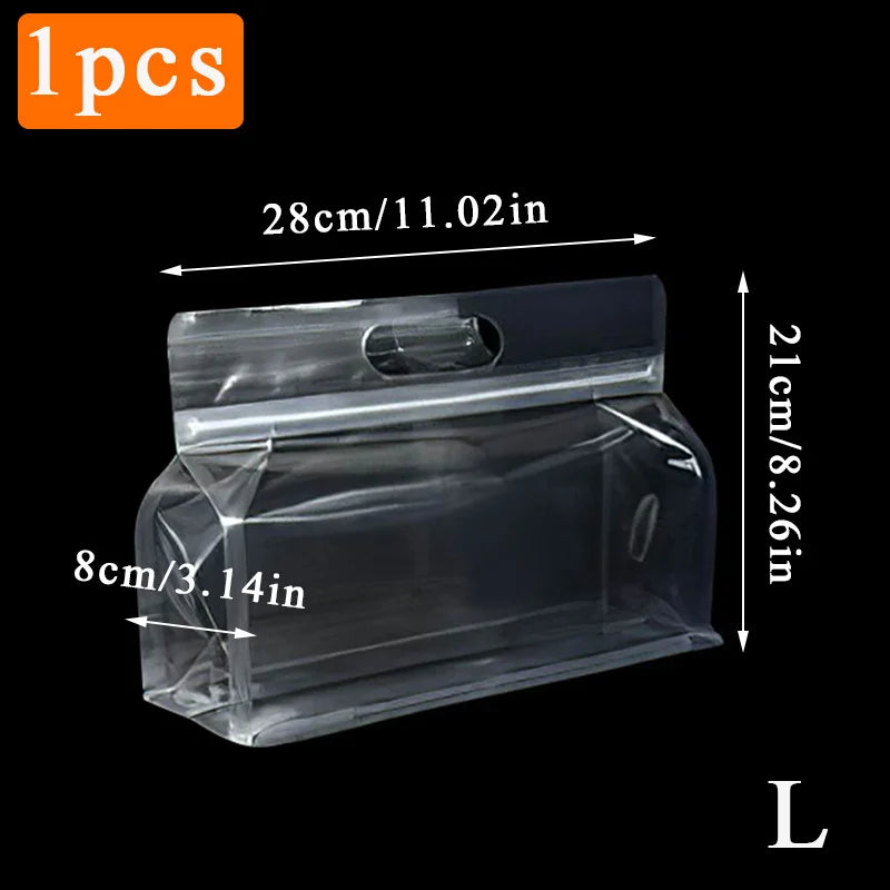 Kit 5 Sacos Ziplock Reutilizáveis Para Alimentos (Material EVA)