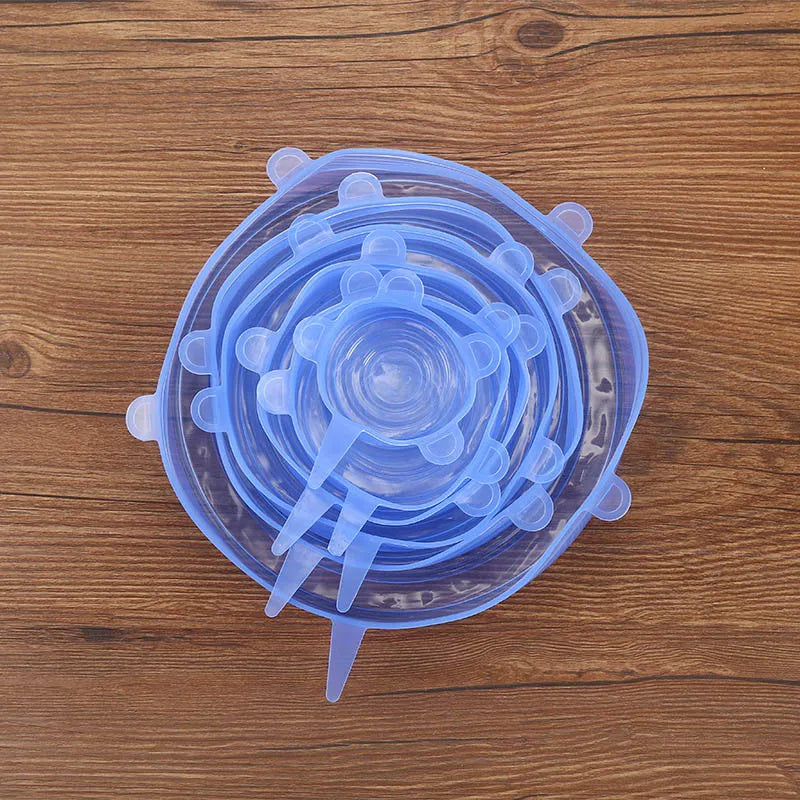 Tampas de Silicone para Alimentos: Kit 2/6 Tampas Elásticas