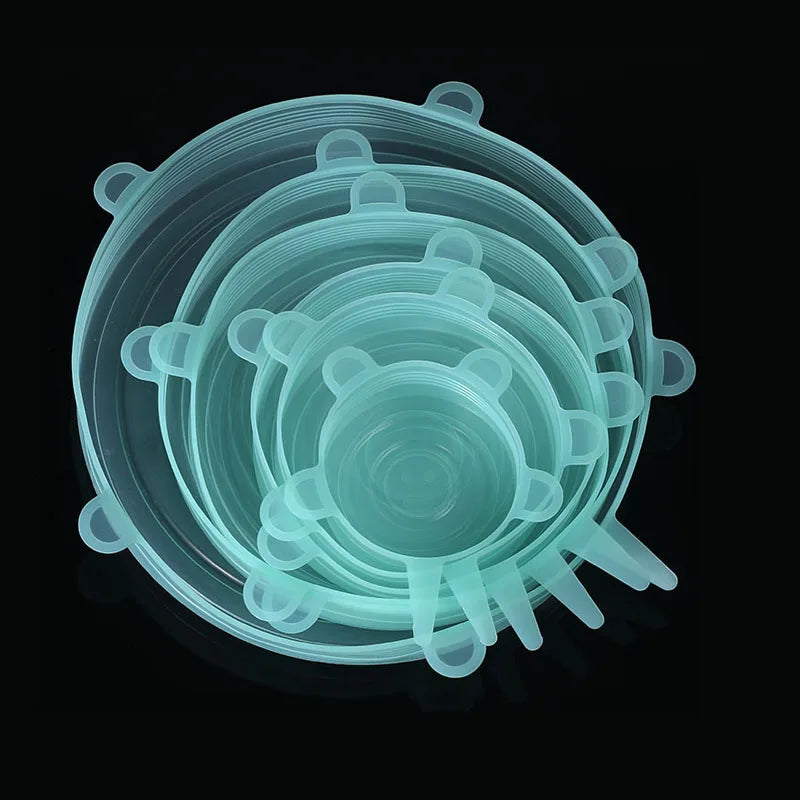 Tampas de Silicone para Alimentos: Kit 2/6 Tampas Elásticas