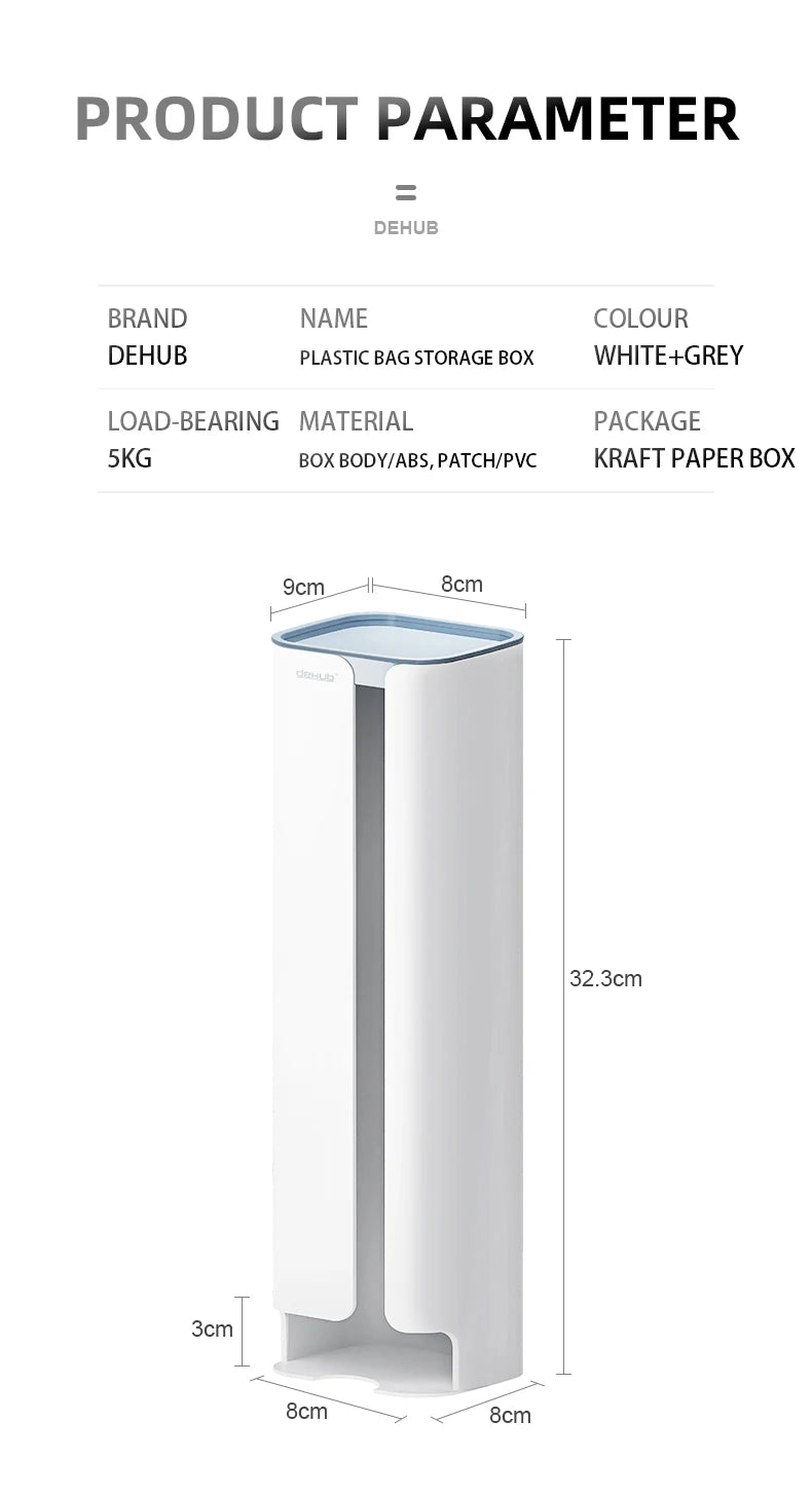 Puxa Saco Moderno de Parede para Sacolas Plásticas