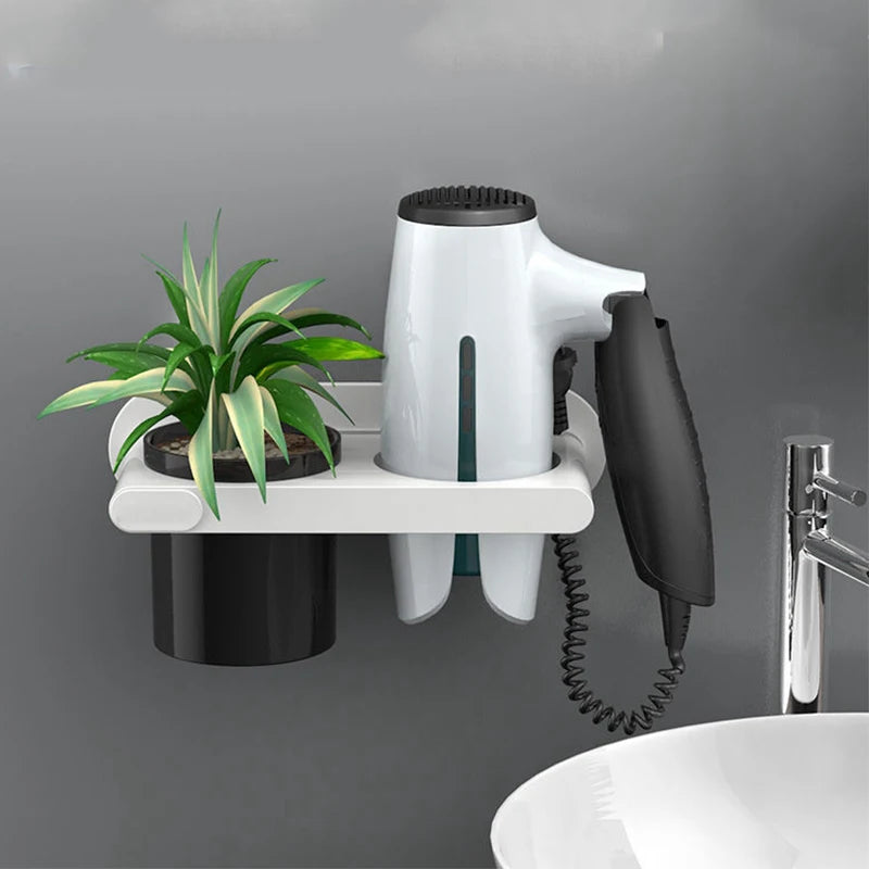 Organizador de Banheiro Porta Secador de Cabelo com Fixação Adesiva