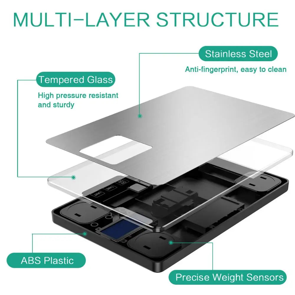 Balança Digital de Cozinha 15kg: Display LCD para Culinária e Panificação