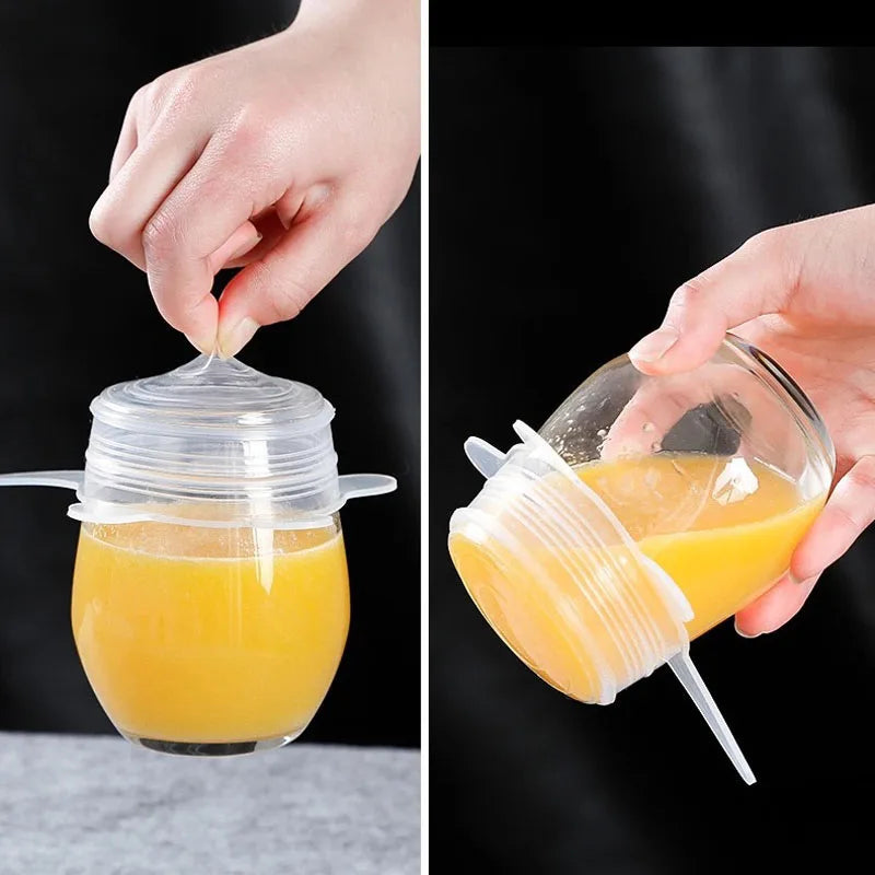 Tampas de Silicone para Alimentos: Kit 2/6 Tampas Elásticas