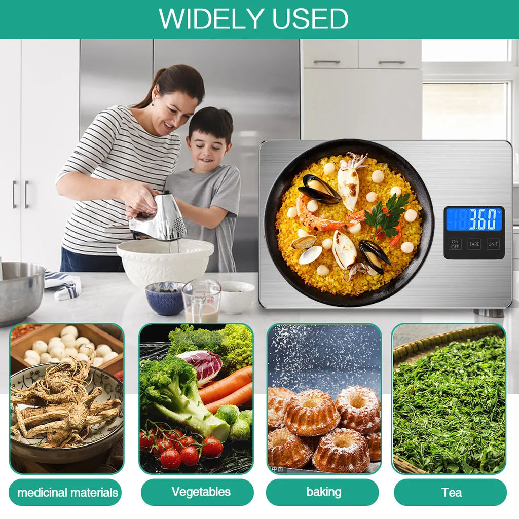 Balança Digital de Cozinha 15kg: Display LCD para Culinária e Panificação