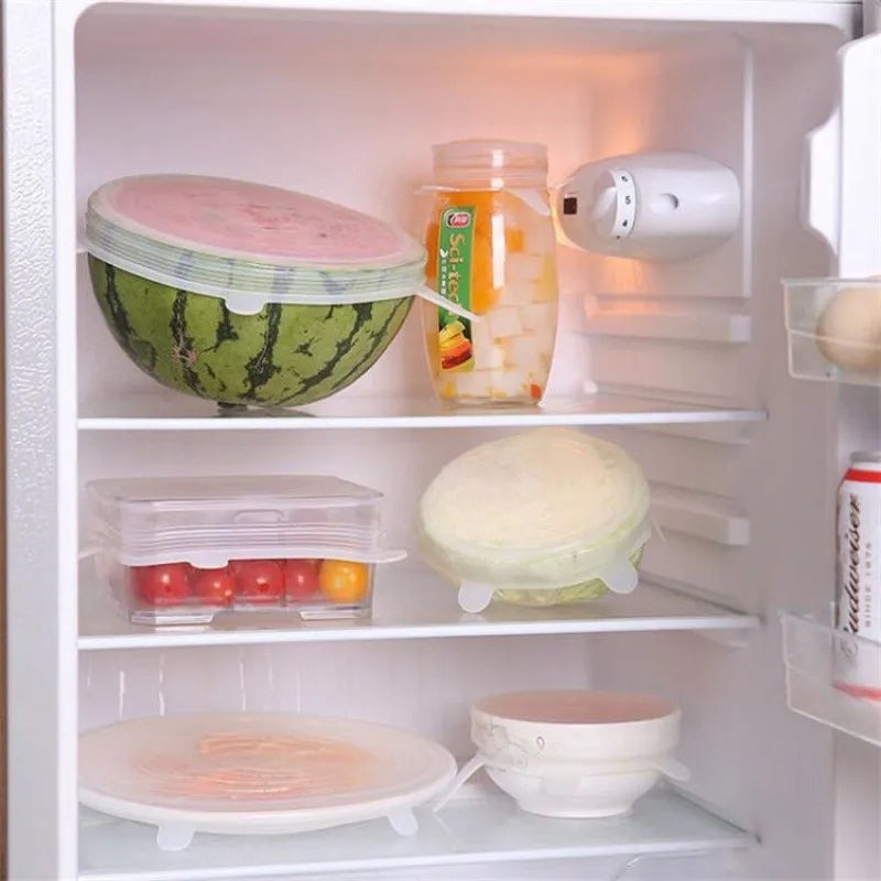 Tampas de Silicone para Alimentos: Kit 2/6 Tampas Elásticas