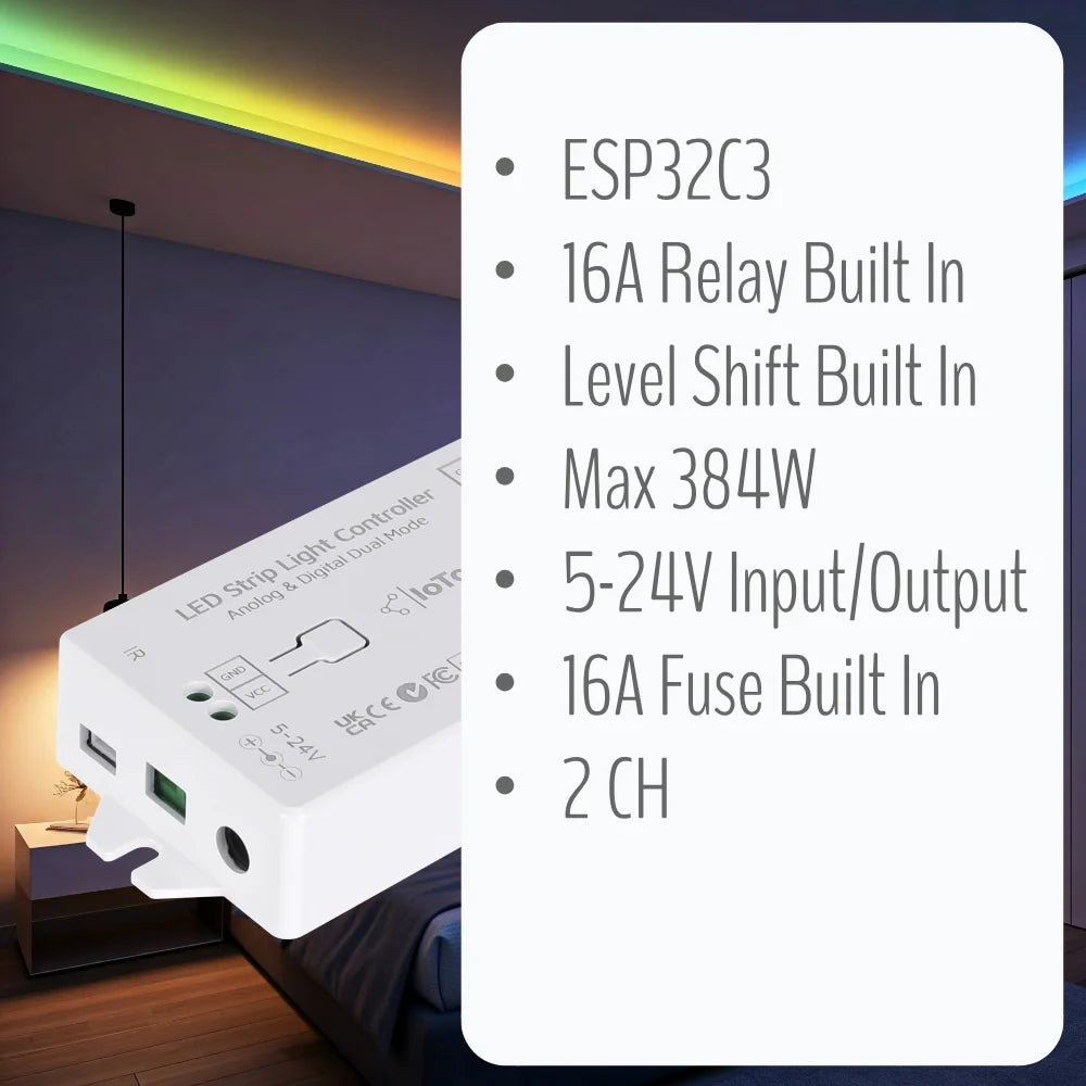 Controlador WLED IoTorero para Fitas LED RGBCCT e Endereçáveis (Home Assistant)