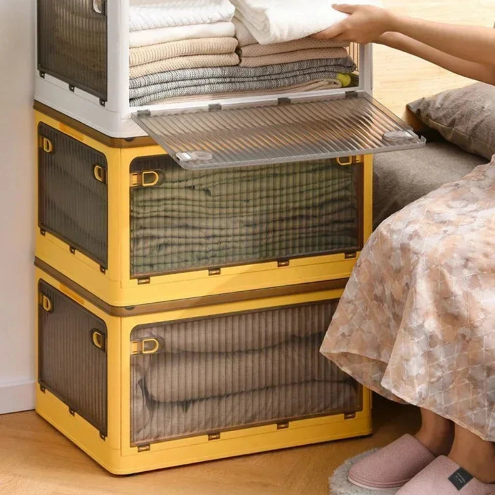 Baú Organizador Empilhável com Portas Frontais e Rodas