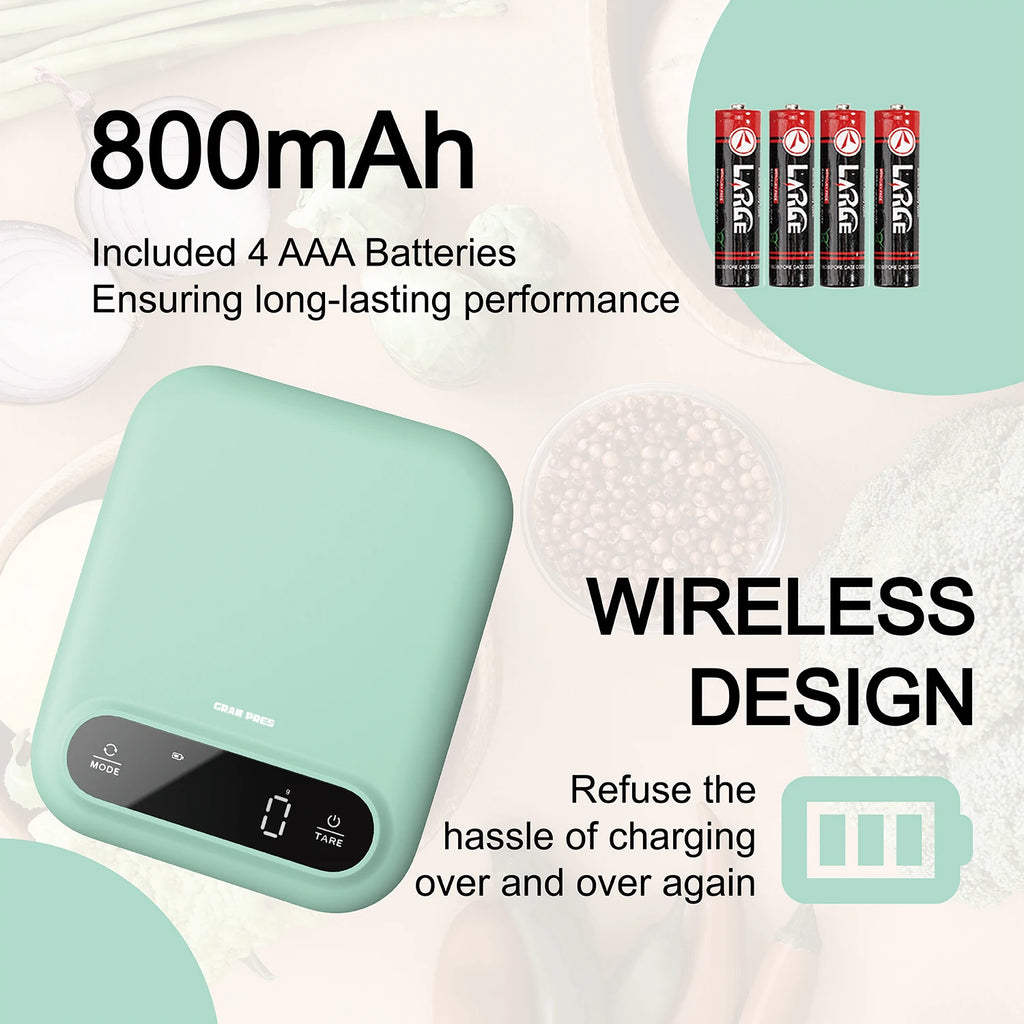 Balança Digital de Cozinha 5kg: Precisão de 1g com Display LED