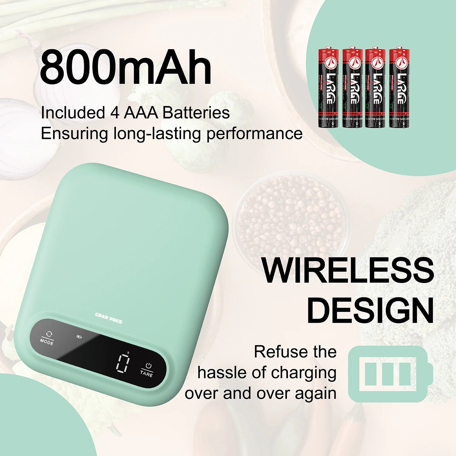 Balança Digital de Cozinha 5kg: Precisão de 1g com Display LED