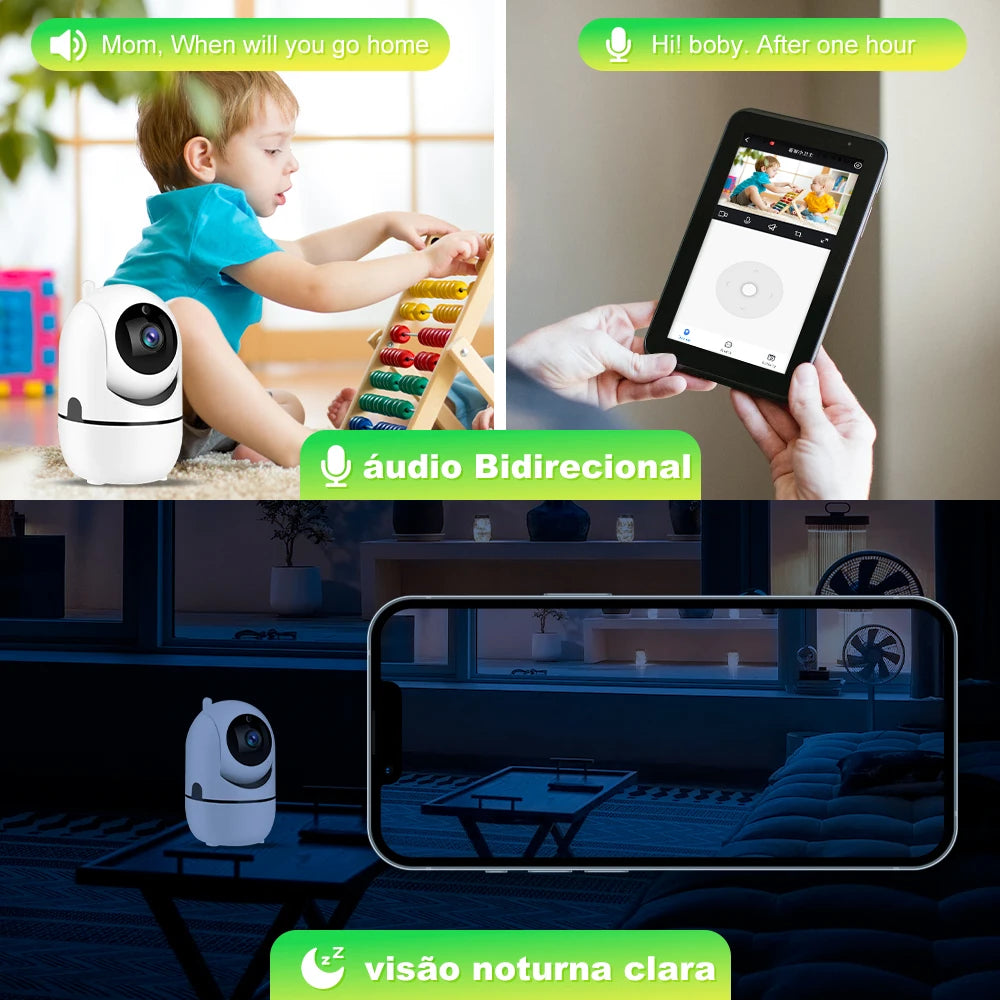 Câmera de Segurança Interna Wifi com Rastreamento Automático (2.4G e 5G)