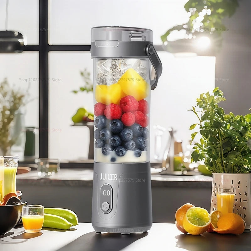 Copo Liquidificador Portátil 600ml: Bateria 2400mAh e 12 Lâminas