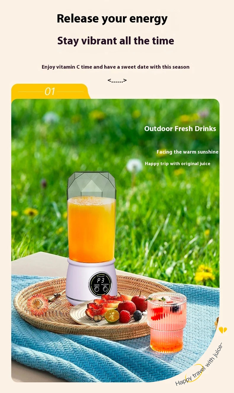 Liquidificador Portátil USB Recarregável 500ml: 3 Níveis de Potência