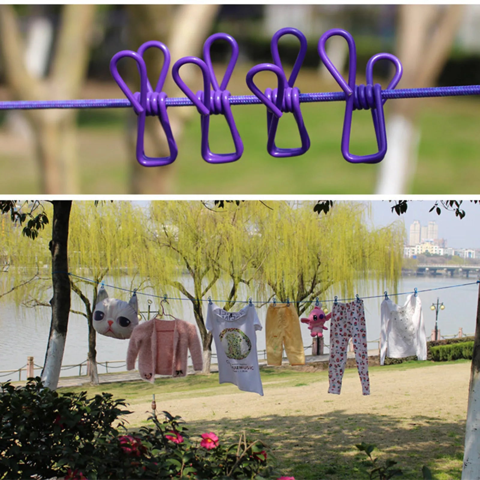 Varal de Viagem Retrátil (1.8m) com 12 Prendedores