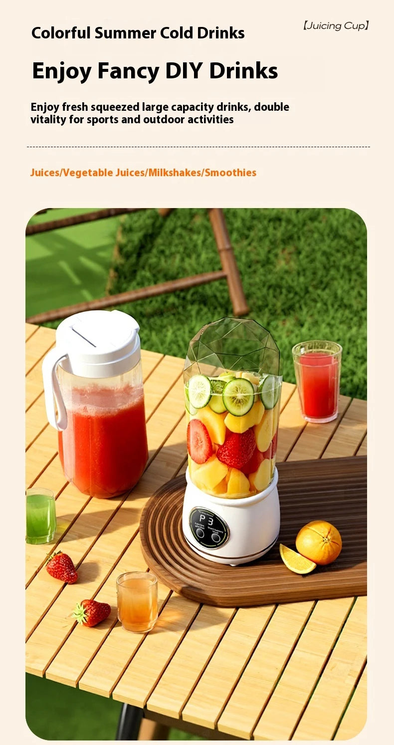 Liquidificador Portátil USB Recarregável 500ml: 3 Níveis de Potência