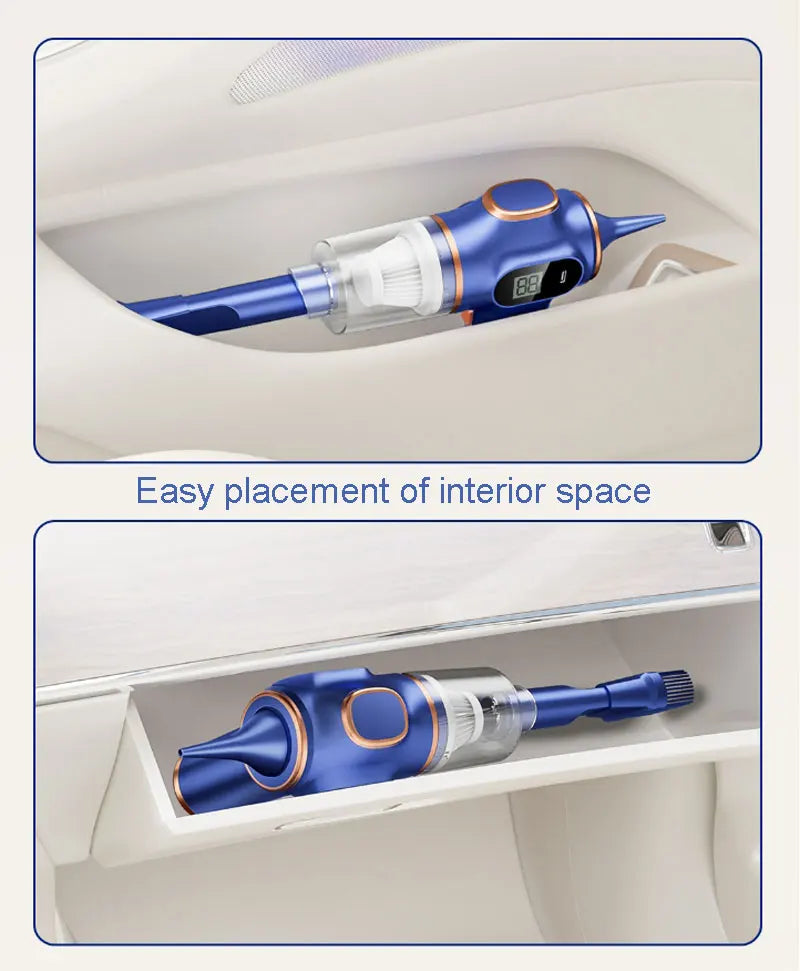 Mini Aspirador de Pó Portátil 4 em 1: Aspira, Sopra, Infla e Carrega