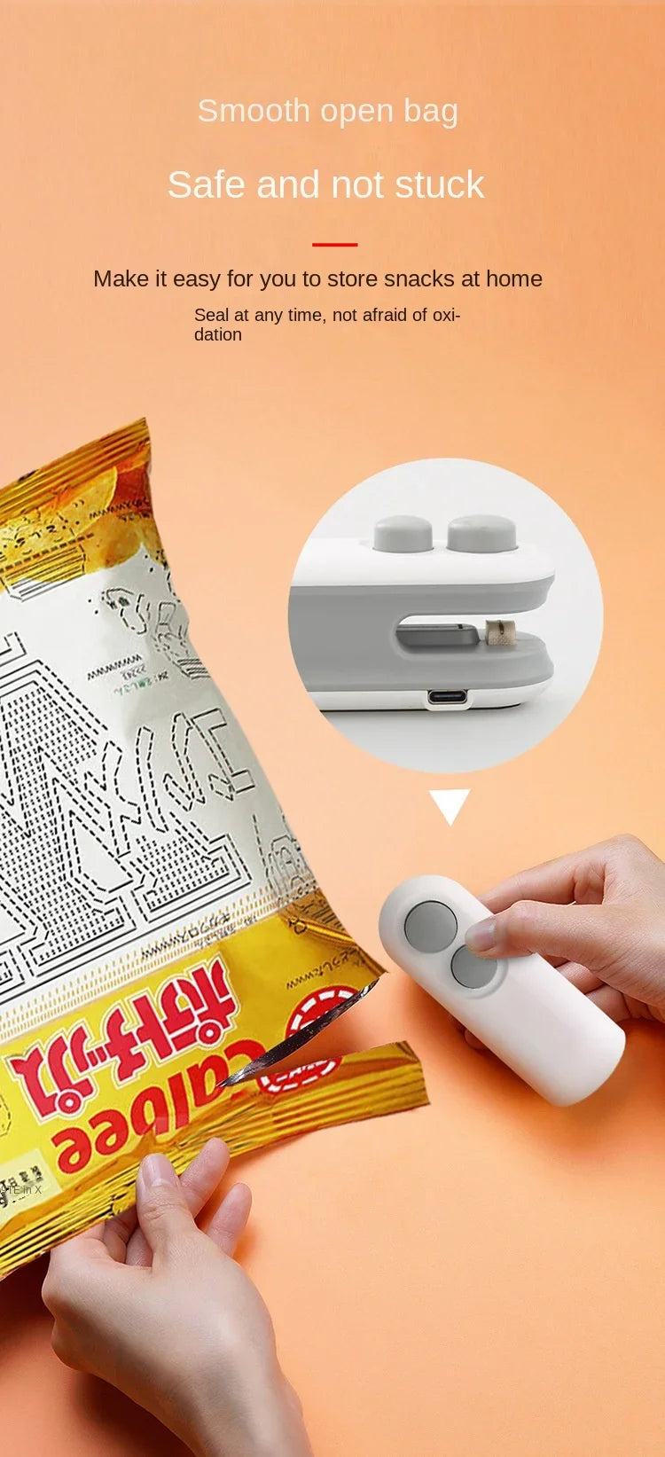 Mini Seladora Portátil Recarregável: Selador Térmico para Embalagens