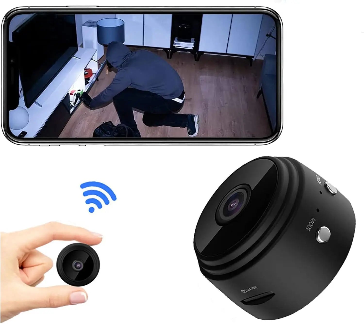 Mini Câmera de Segurança Wifi 1080p (Kit 1, 4 ou 6 Peças)