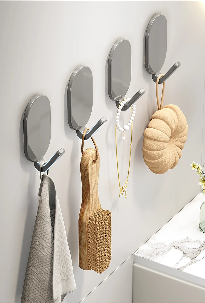 Kit 5/10 Ganchos Adesivos de Alta Resistência Multiuso Sem Furos