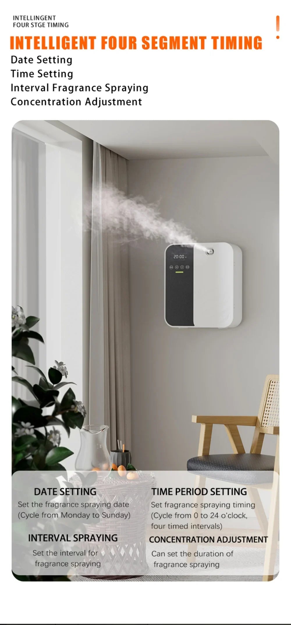 Difusor de Aromas Ultrassônico Inteligente 500ml (Controle via App)