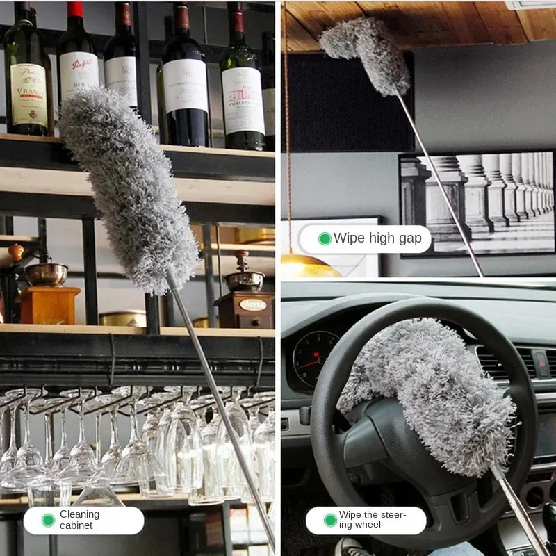 Limpador de Microfibra com Haste Retrátil e Flexível (Até 88cm)