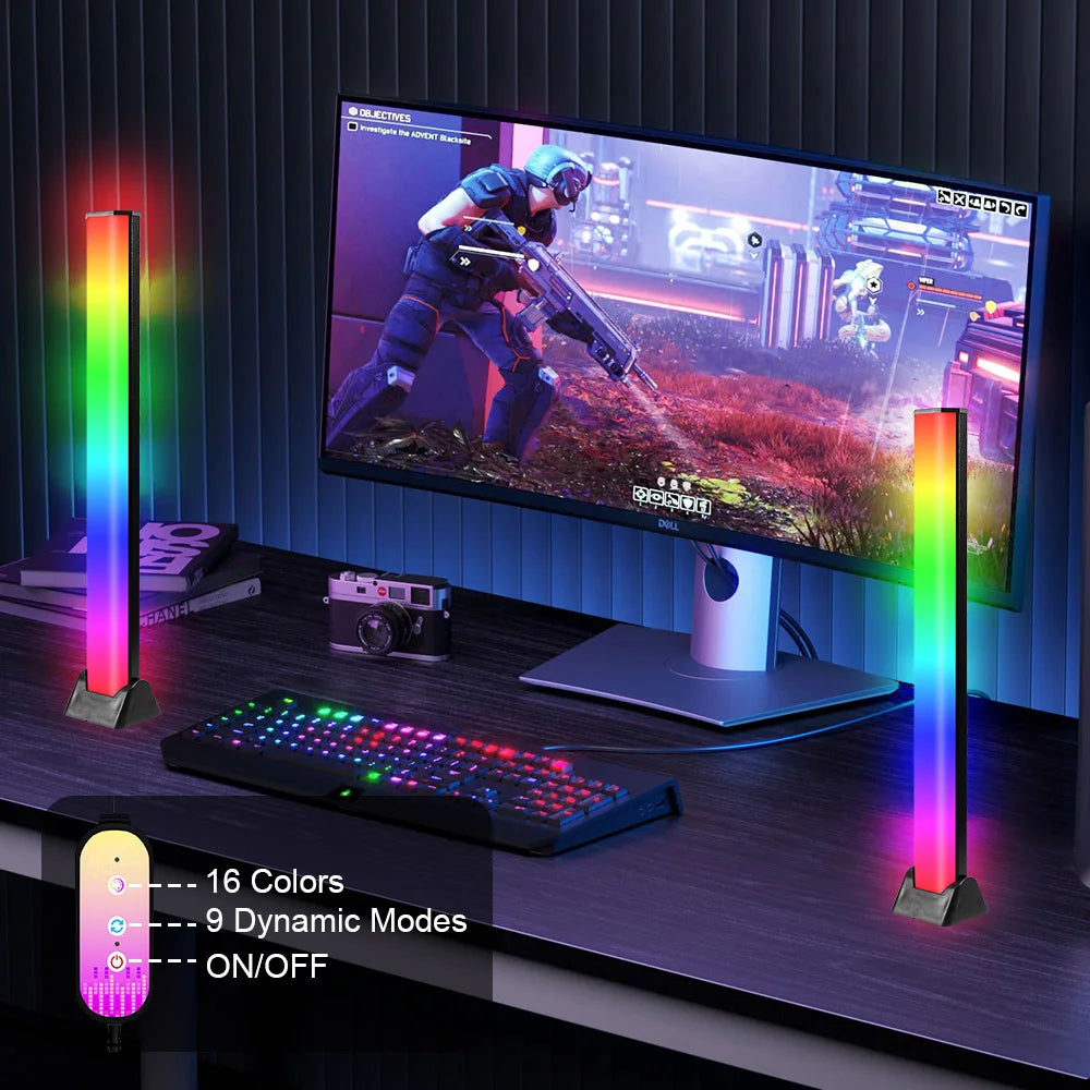 Kit 2 Barras de Luz LED RGB com Sensor de Som Rítmico (USB)