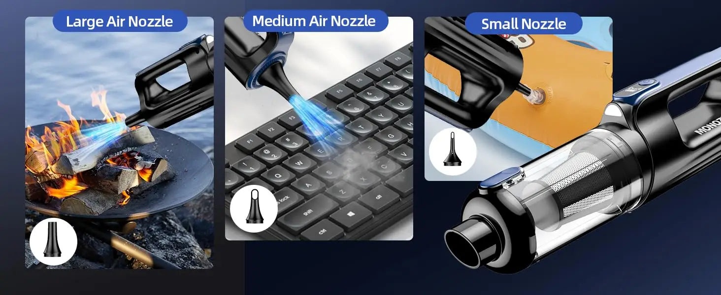 Mini Aspirador e Soprador Sem Fio 18000PA (Motor Brushless)