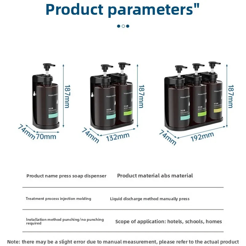 Porta Shampoo de Parede Sem Furo (Dispenser Simples, Duplo ou Triplo)