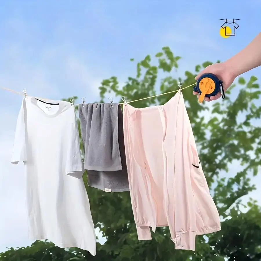 Varal Portátil Retrátil para Viagem e Camping (10 Metros)