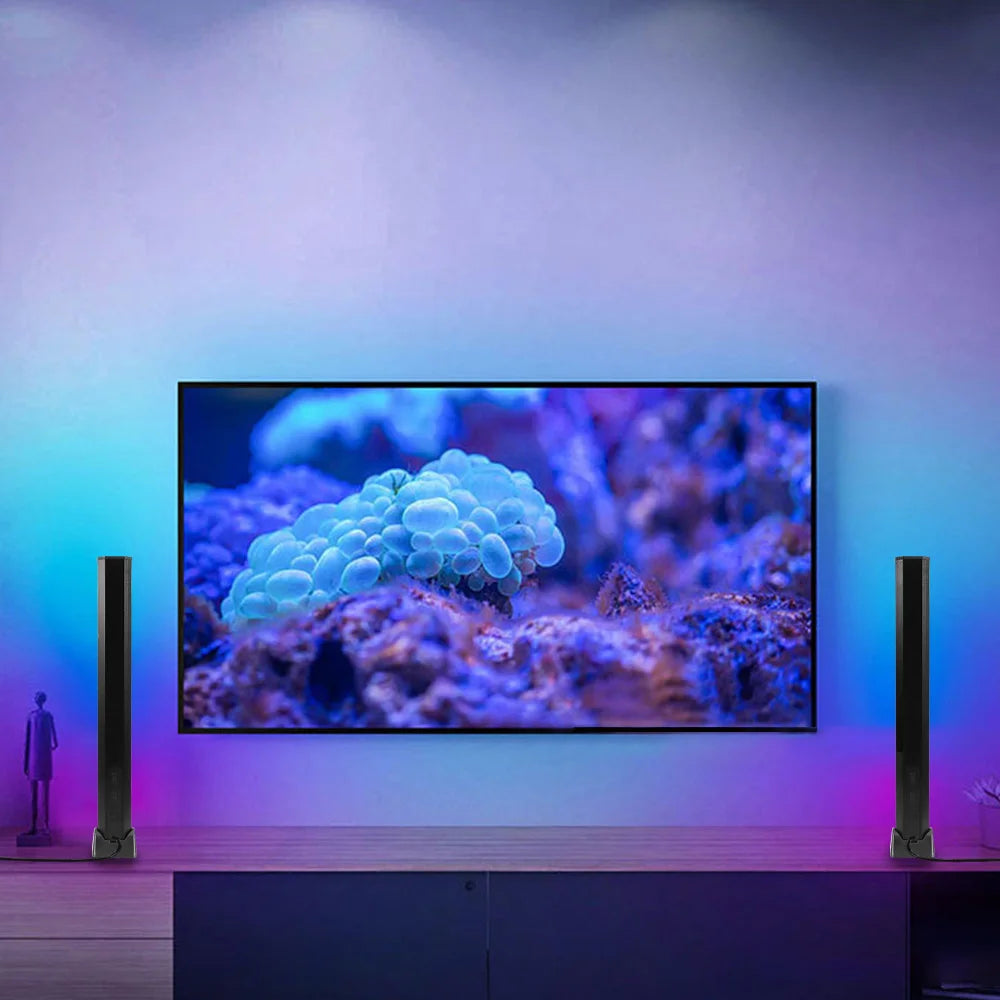 Kit 2 Barras de Luz LED RGB com Sensor de Som Rítmico (USB)