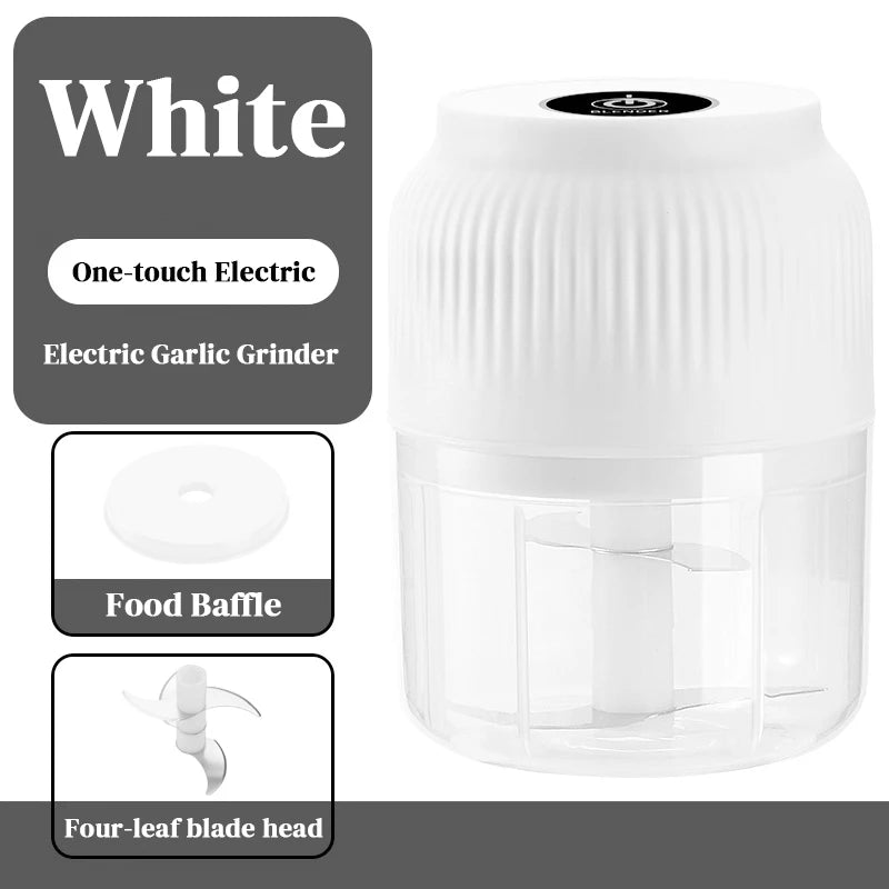 Mini Triturador de Alho Elétrico: Recarregável USB para Cozinha