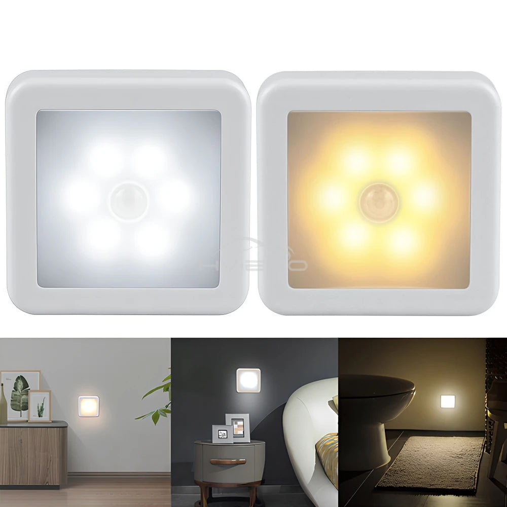 Luz Noturna LED com Sensor de Movimento (Pilha ou Recarregável USB)