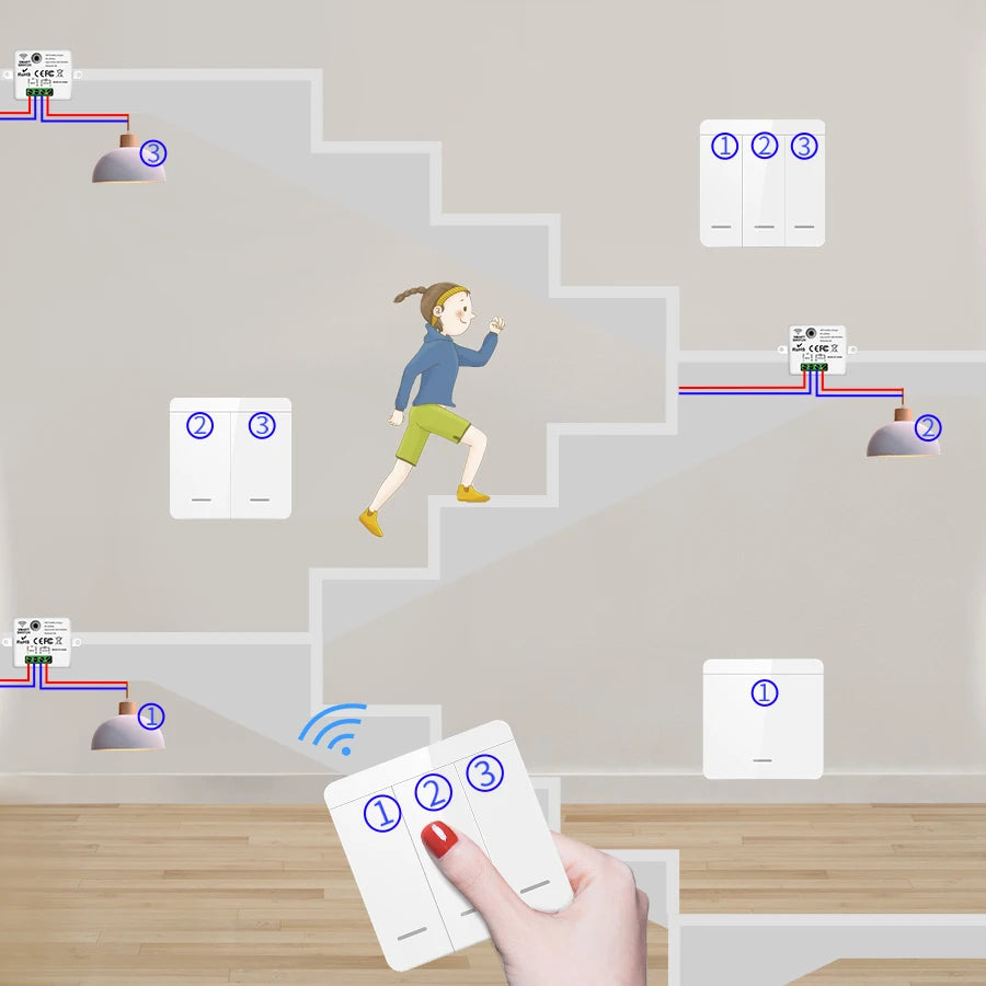 Kit Interruptor RF 433MHz: Controle Luzes e Lâmpadas à Distância