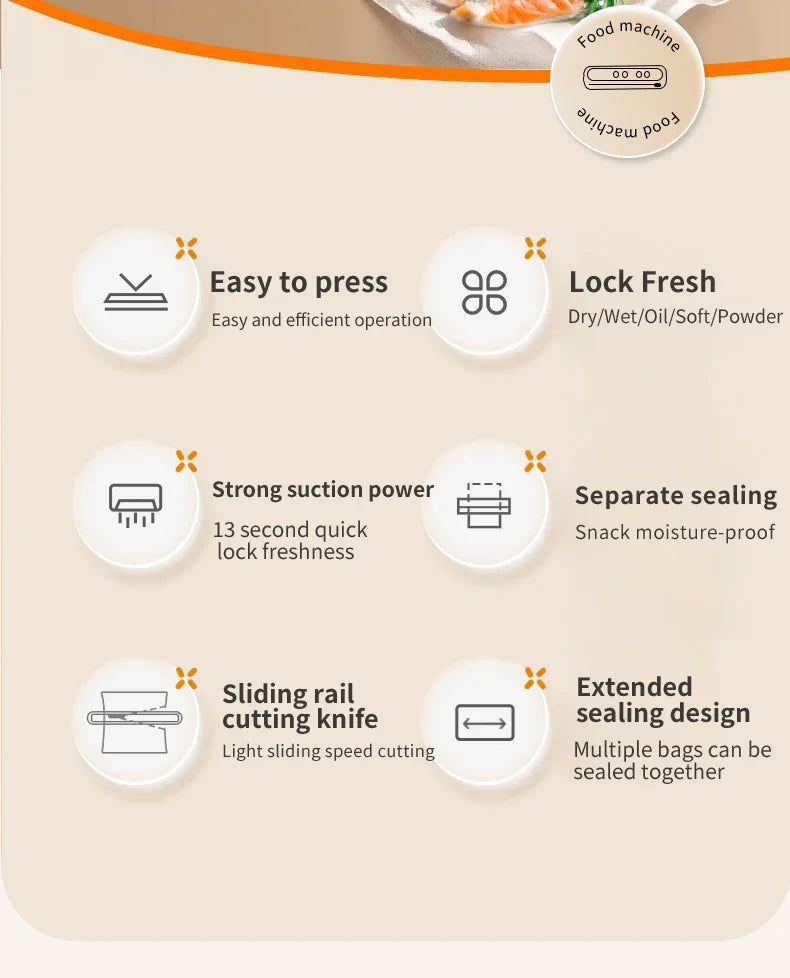 Seladora de Alimentos 30cm: Múltiplos Modos e Cortador Embutido