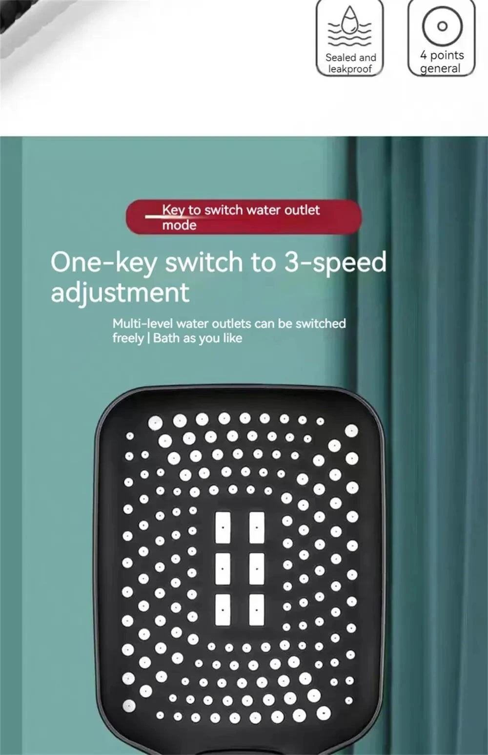 Ducha Chuveirinho de Mão Quadrada com 3 Modos (Alta Pressão)