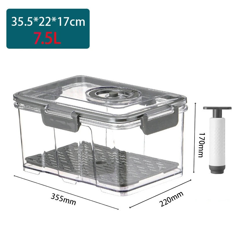 Kit Organizador de Geladeira a Vácuo para Conservar Frutas e Legumes