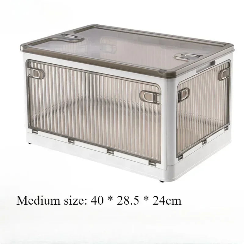 Baú Organizador Empilhável com Portas Frontais e Rodas