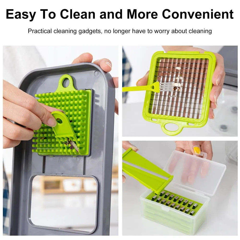 Kit Cortador de Legumes 22 em 1: 13 Lâminas de Aço Inox