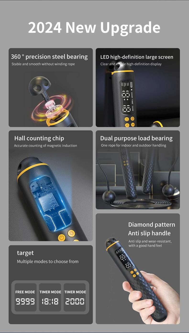 Corda de Pular com Contador Eletrônico e Cálculo de Calorias