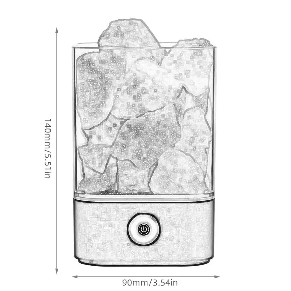 Luminária de Sal do Himalaia USB com Luz LED Ajustável