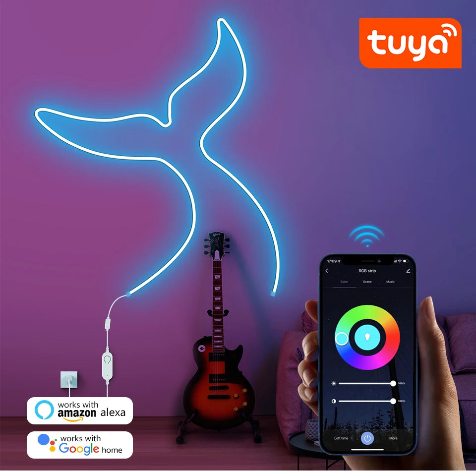 Fita LED COB RGB Wifi Inteligente Tuya/Smart Life (5V USB)