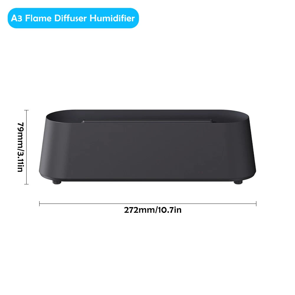 Difusor de Aromas Ultrassônico USB com Efeito Chama Colorida