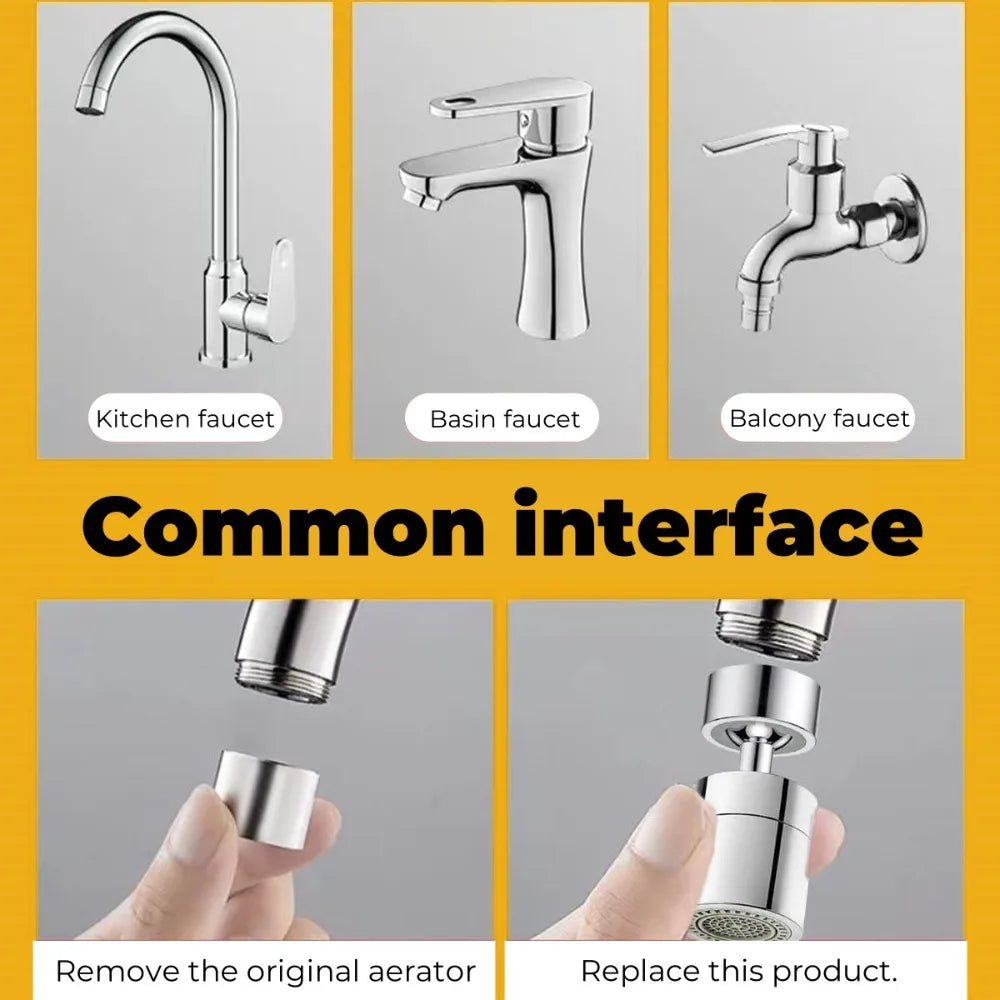 Bico Aerador de Torneira Giratório 360° com 2 Modos de Jato