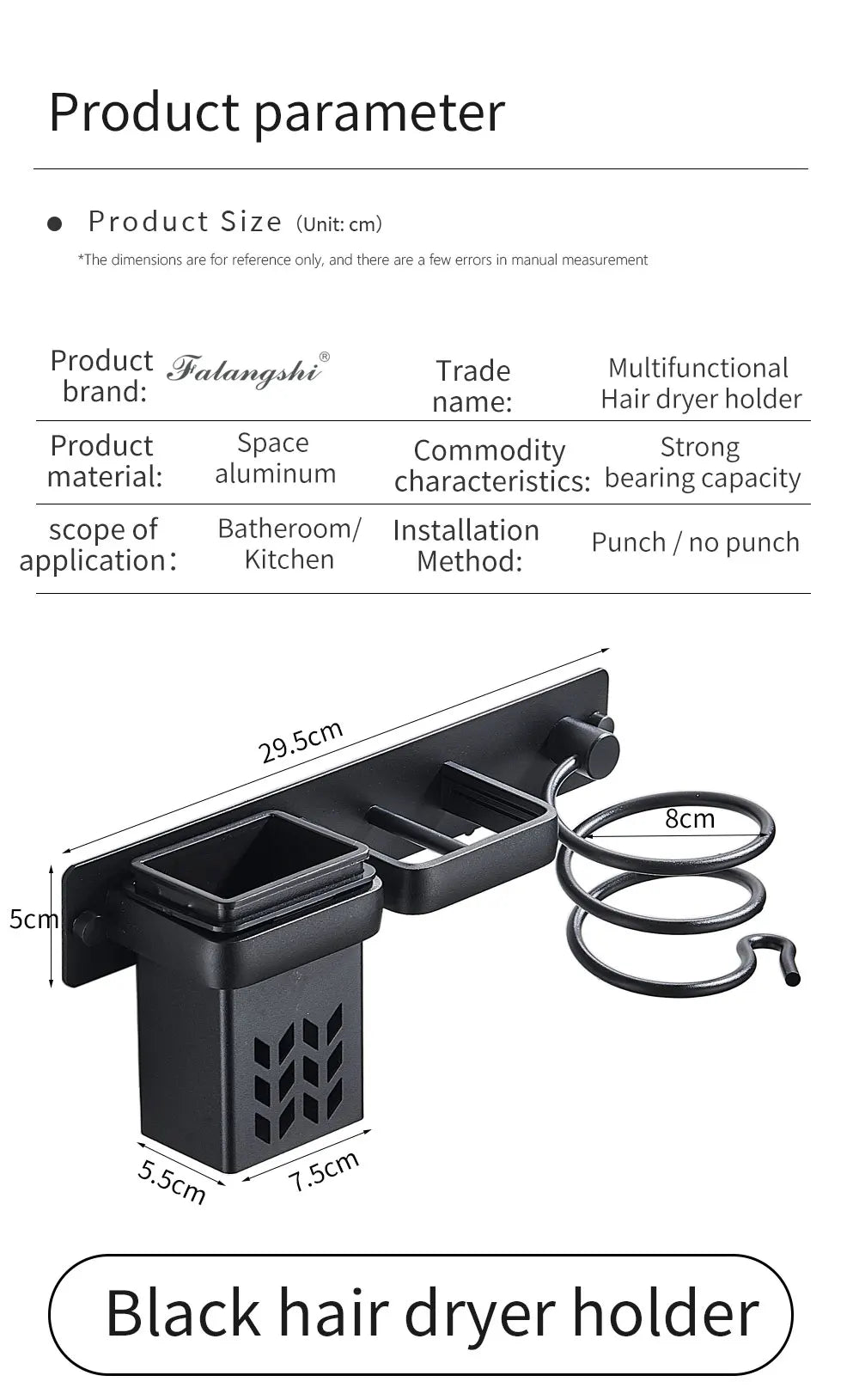 Prateleira de Canto em Alumínio para Acessórios de Banheiro FALANGSHI