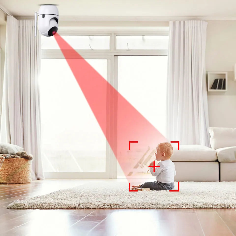 Câmera de Segurança Wifi 360° 2K com Rastreamento Automático