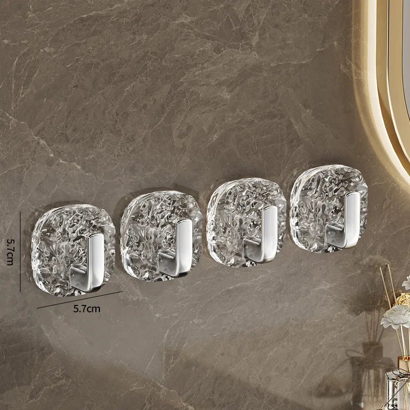 Kit com 4 Ganchos Adesivos Transparentes de Alta Fixação