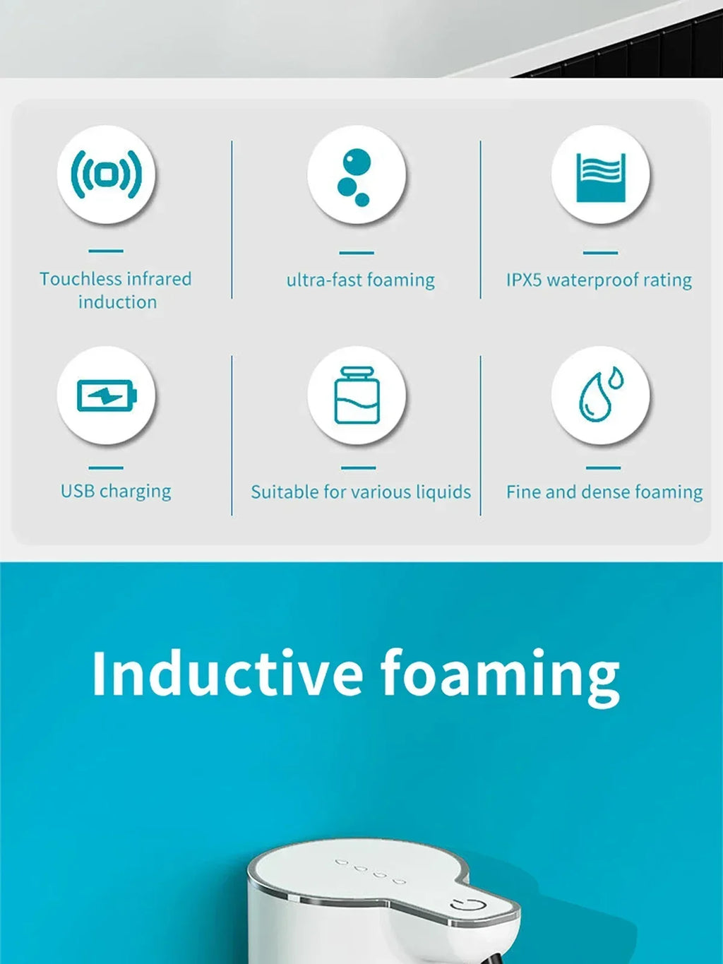 Saboneteira de Espuma ou Líquido com Sensor e Volume de Saída Ajustável