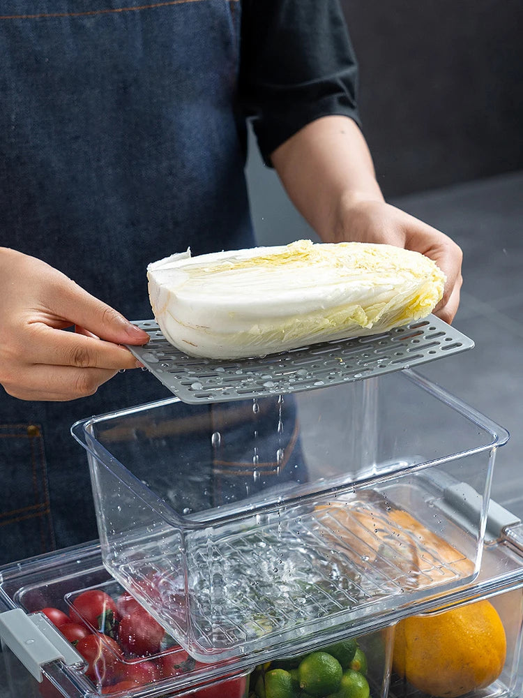 Organizador de Acrílico Transparente para Geladeira e Freezer (Empilhável)