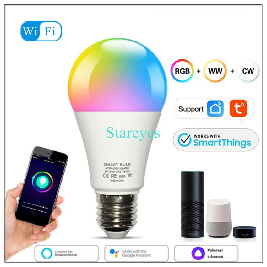 Lâmpada LED Inteligente Wifi/Zigbee RGB + CCT (E27, E14 ou GU10)